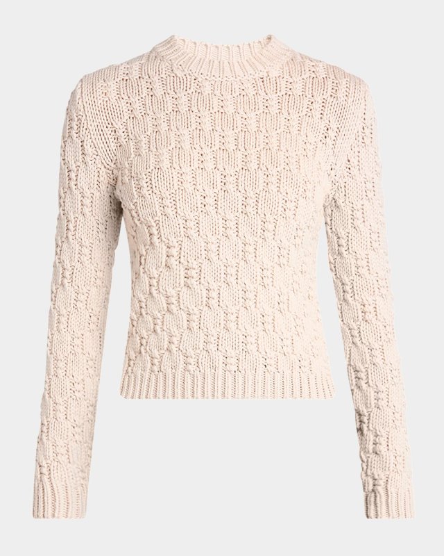 Crewneck Cable-Knit Sweater